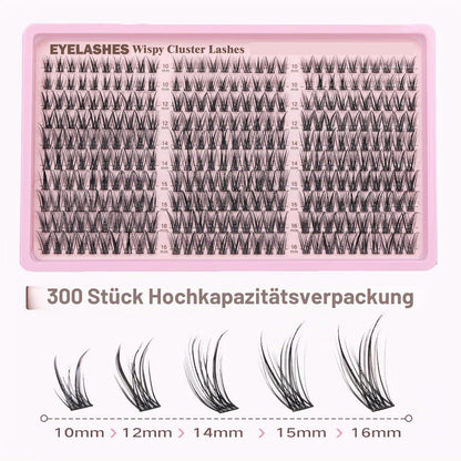 300er Wimpern-Set Manga Lash Cluster 10-16mm