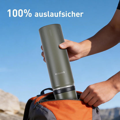 Thermosflasche Edelstahl 1000ml mit Trinkbecher, 24h Kalt/12h Heiß
