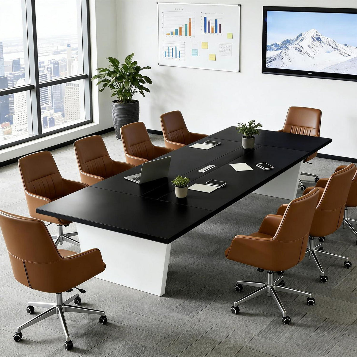 Moderner Konferenztisch 360x120cm – Stabiler Meetingtisch für Büro