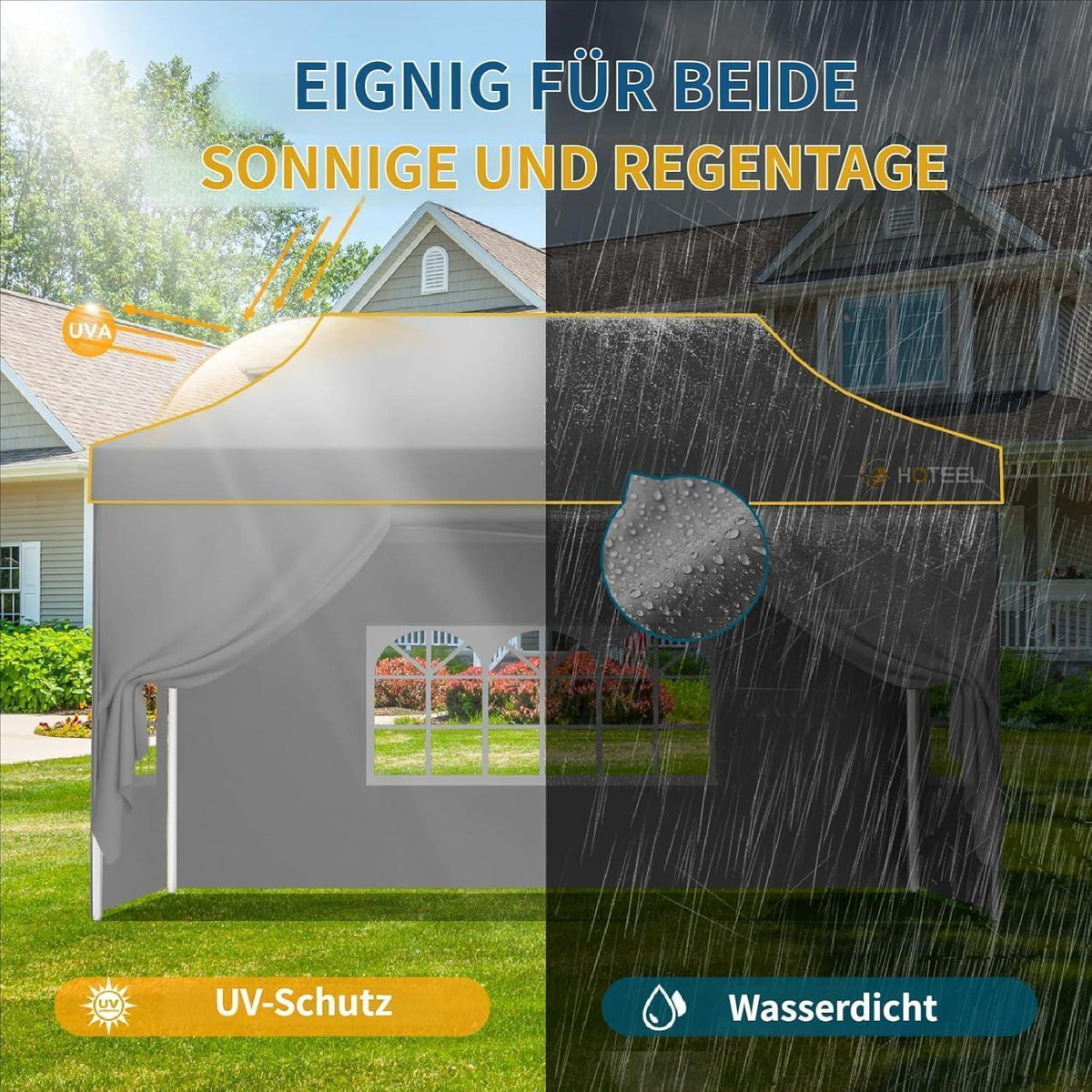 Faltpavillon 3x4,5m – Wasserdicht, Stabil & Winterfest für Garten & Events