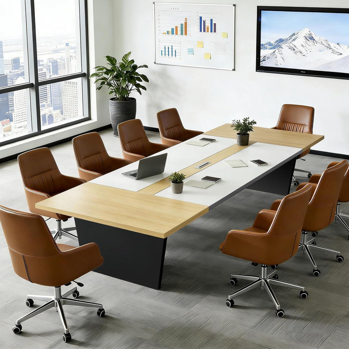 Moderner Konferenztisch 200x100cm – Stabiler Besprechungstisch für Büro