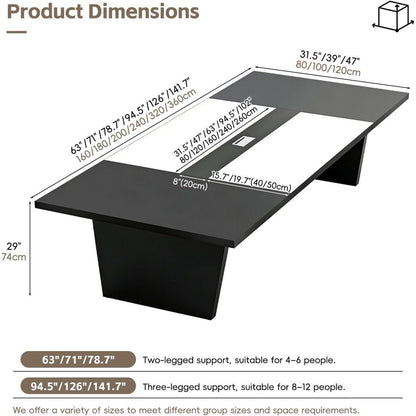 Konferenztisch 240x120cm – Moderner Besprechungstisch für Büro & Meeting