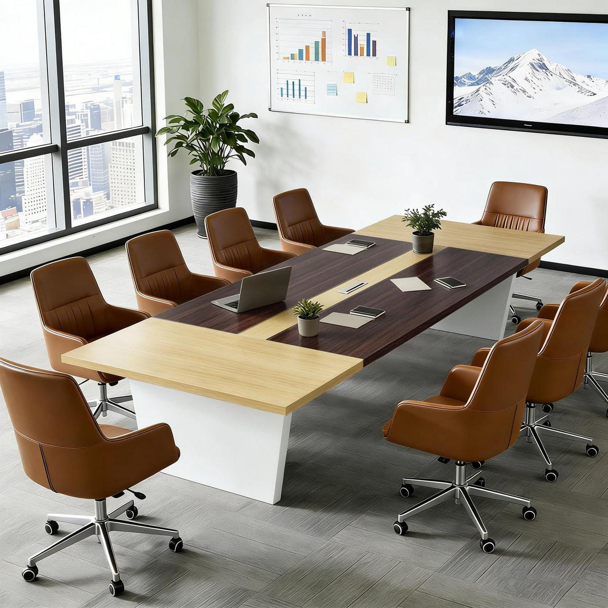 Moderner Konferenztisch 360x120cm – Stabiler Besprechungstisch für Büro