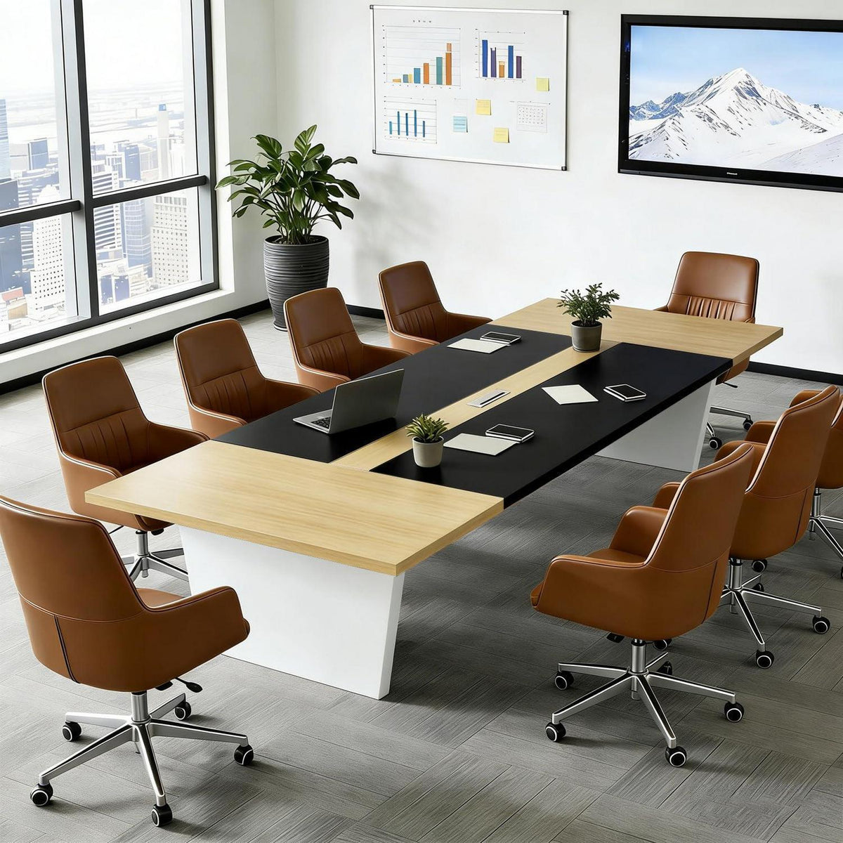 Moderner Konferenztisch 360x120cm – Stabiler Besprechungstisch für Büro