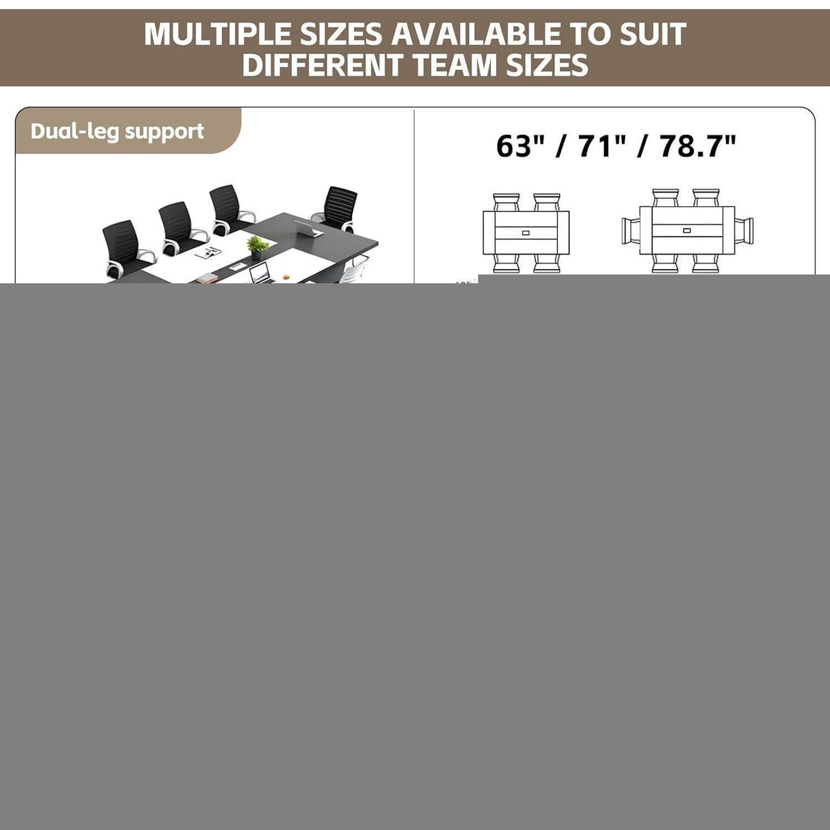 Moderner Konferenztisch 180x120cm – Stabiler Meetingtisch für Büro
