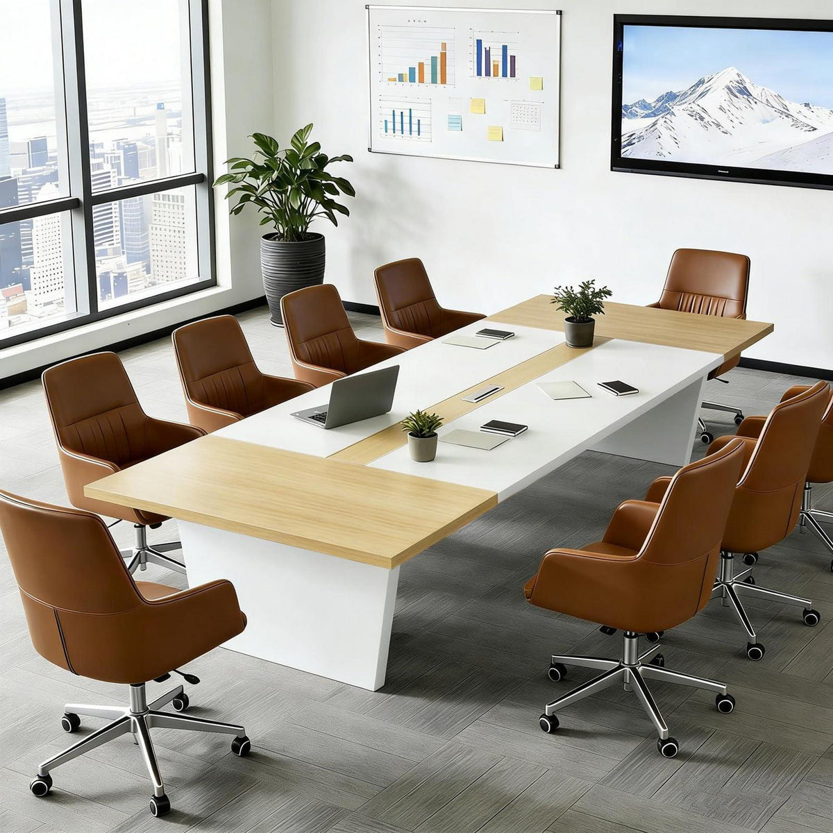 Moderner Konferenztisch 360x100cm – Stabiler Besprechungstisch für Büro
