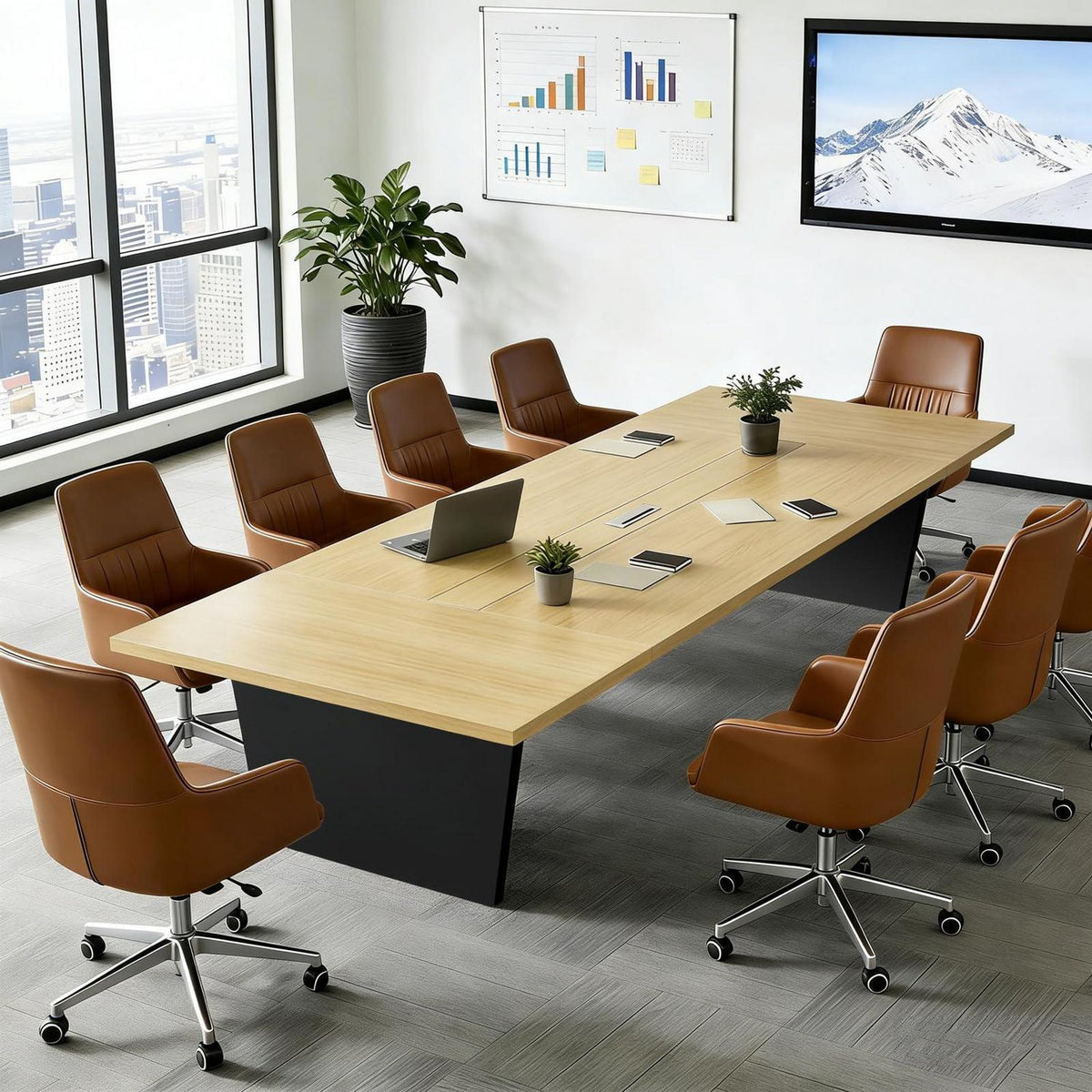 Konferenztisch Groß 240x120cm – Moderner Meetingtisch für Büro