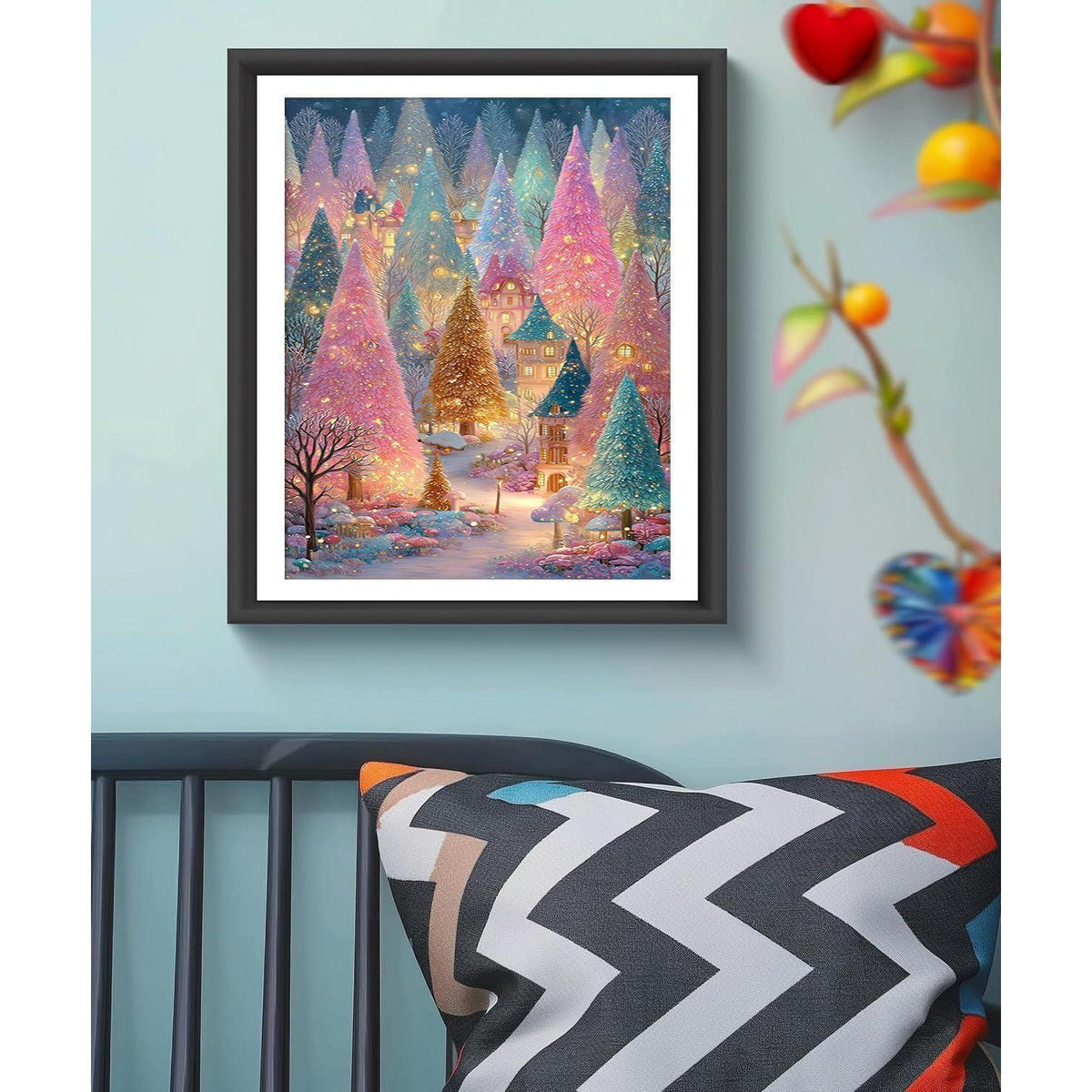Diamant Painting 30x40cm Buntes Baumdorf – DIY Entspannung