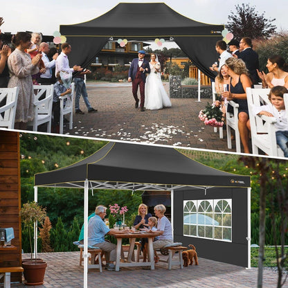 3x4,5m Partyzelt Pavillon wasserdicht mit 4 Seitenteilen