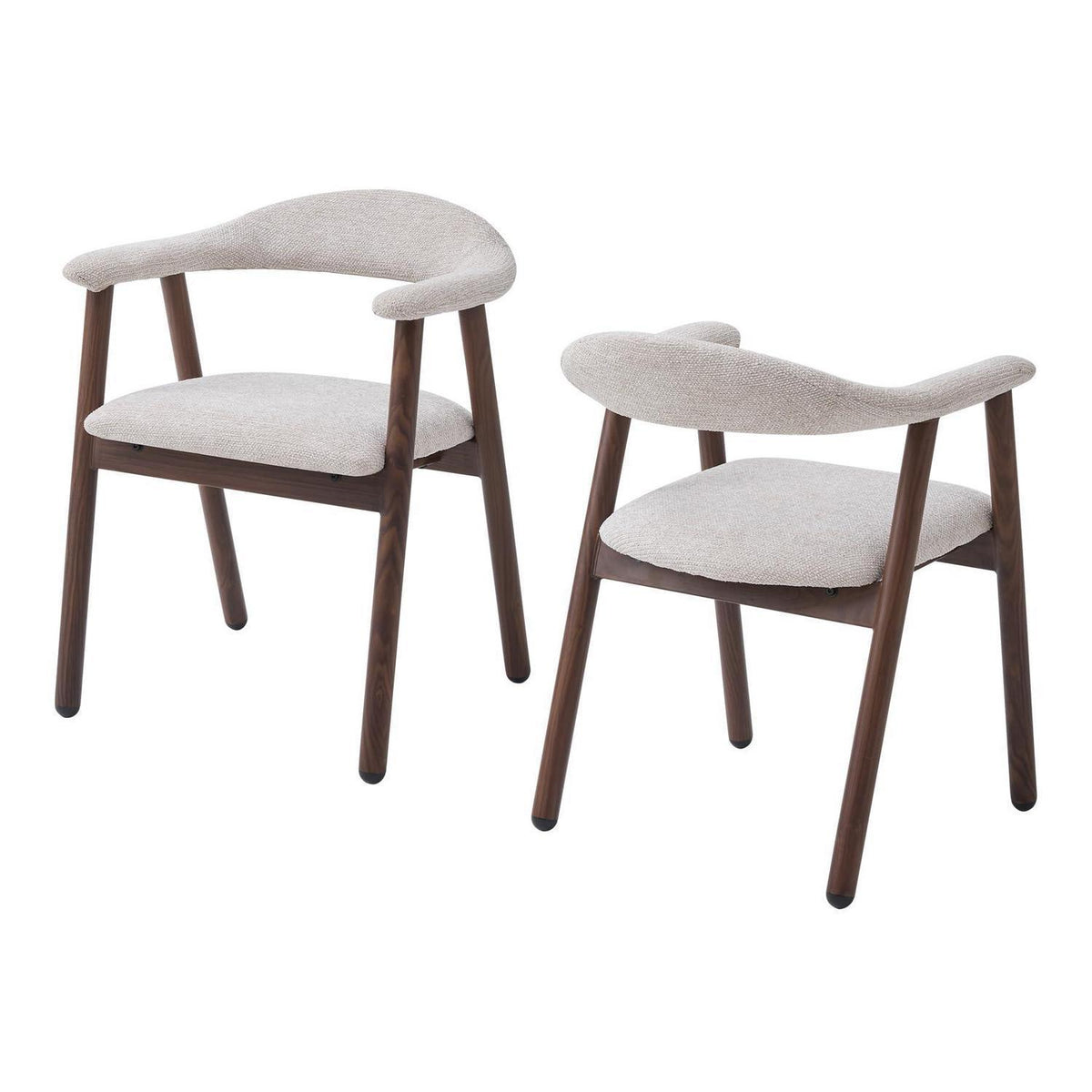 Küchenstuhl 2er Set, Modern & Bequem, Beige/Dunkelbraun