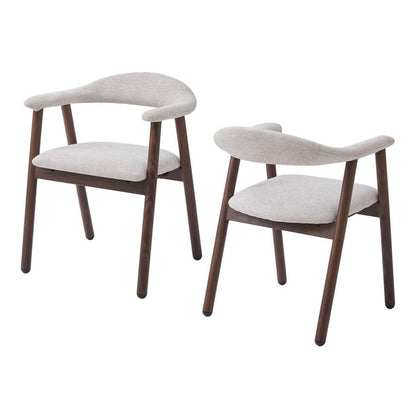 Küchenstuhl 2er Set, Modern & Bequem, Beige/Dunkelbraun