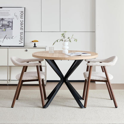 Küchenstuhl 2er Set, Modern & Bequem, Beige/Dunkelbraun