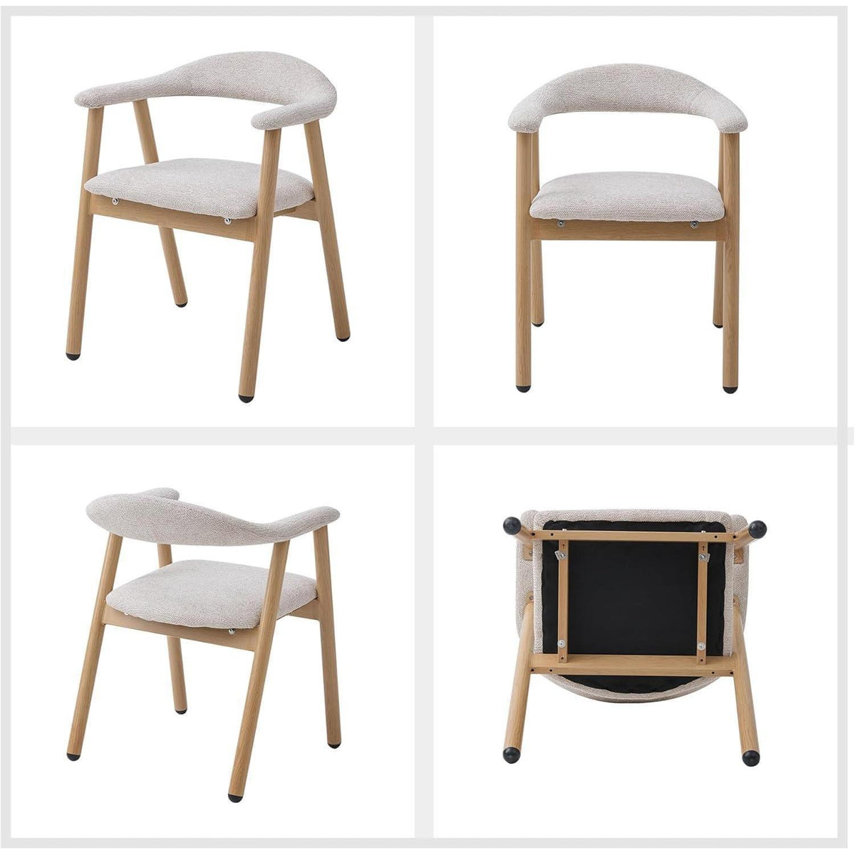 Küchenstuhl 4er Set, Moderne Polsterstühle mit Stoffbezug
