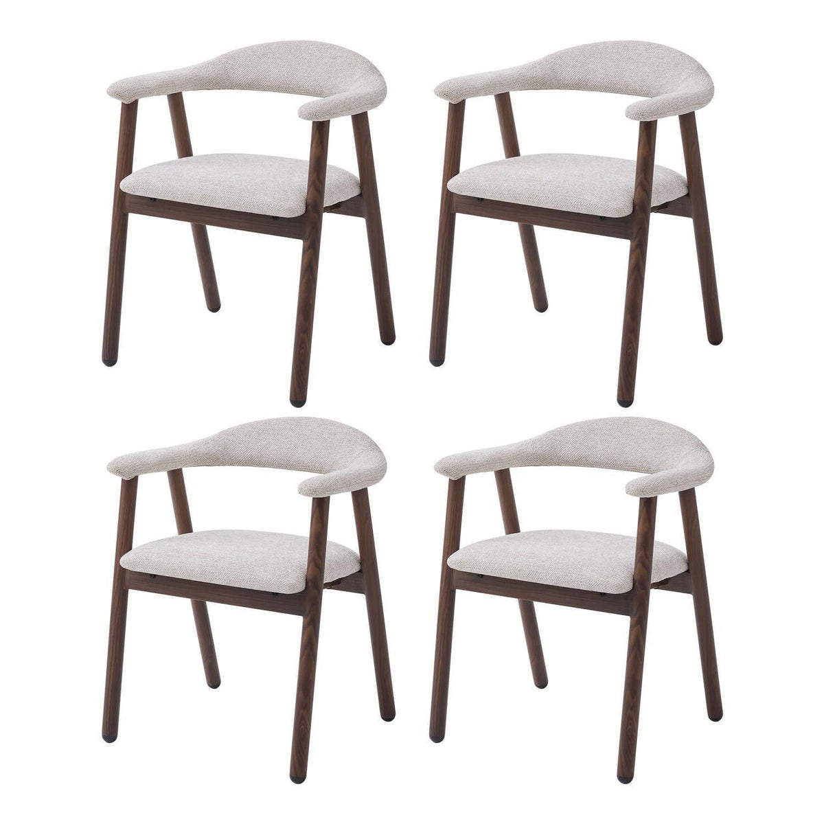 Küchenstuhl Set 4er – Moderne Polsterstühle Beige/Dunkelbraun