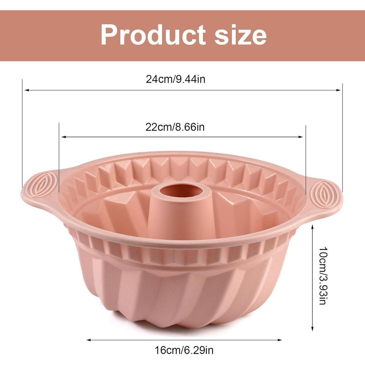 Silikon Gugelhupfform 24cm – Antihaft Backform für Kuchen & mehr