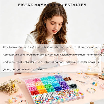 1000 Pony Perlen Set für Freundschaftsarmbänder & Schmuckbasteln