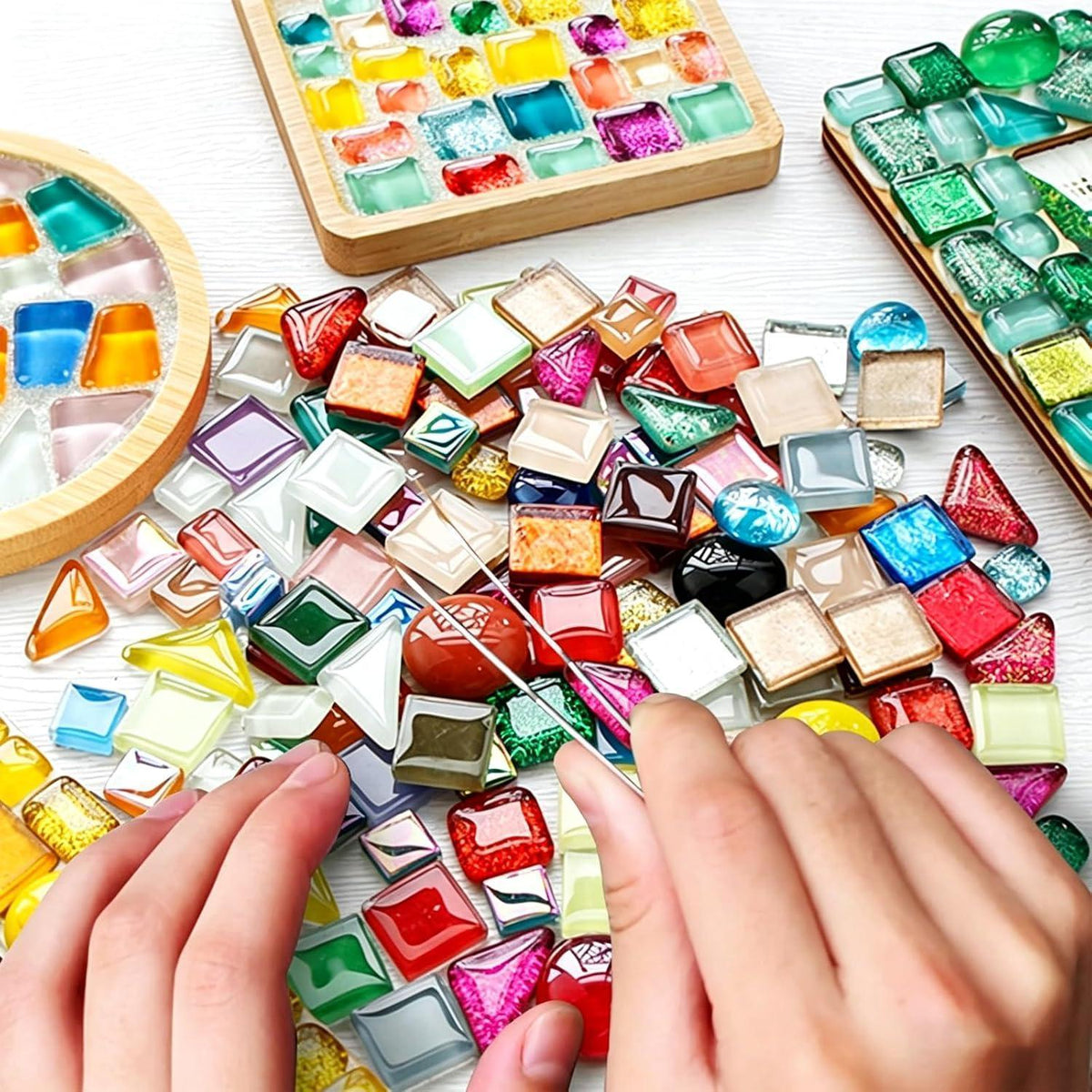 Glas Mosaiksteine 900g - Irregulär für DIY Kunst & Deko