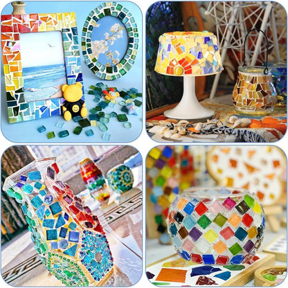 Glas Mosaiksteine 900g - Irregulär für DIY Kunst & Deko
