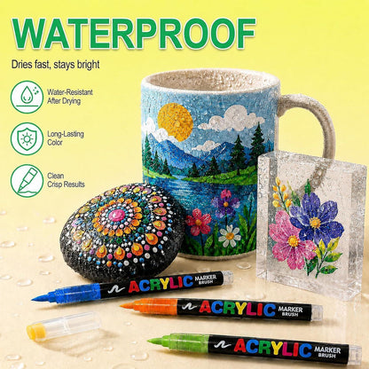 408 Acrylstifte Set Wasserfest für Stein, Holz & Co.