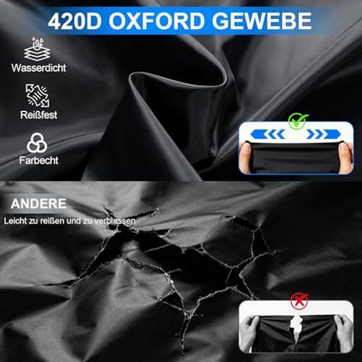 Wasserdichte Lastenrad Abdeckung 420D Oxford Gewebe