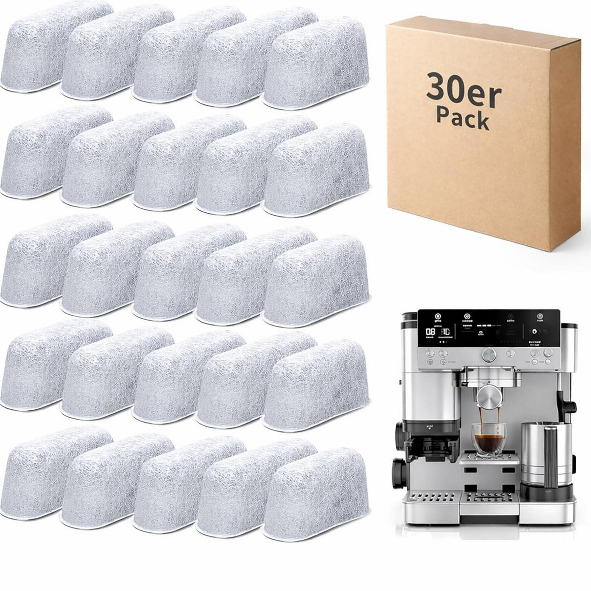 30x Wasserfilter für Ninja Luxe Café – Aktivkohle Sparpack