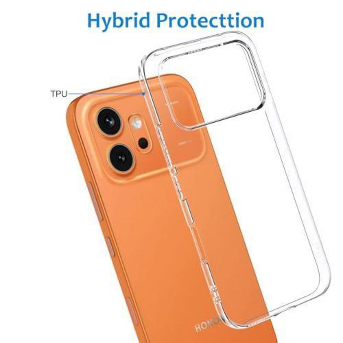Transparente Honor 600 5G Hülle mit Displayschutz aus Glas