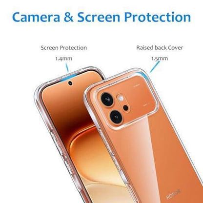 Transparente Honor 600 5G Hülle mit Displayschutz aus Glas