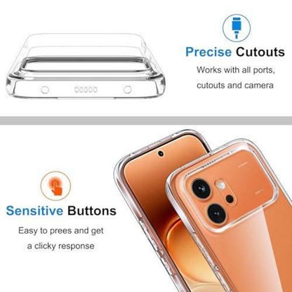 Transparente Honor 600 5G Hülle mit Displayschutz aus Glas