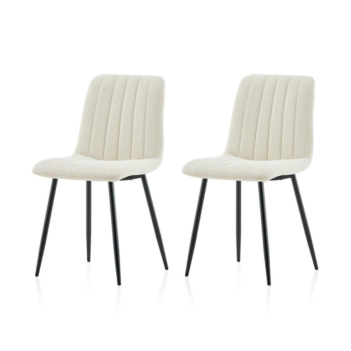 Ergonomische Esszimmerstühle (2er Set, Creme)