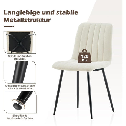 Ergonomische Esszimmerstühle (2er Set, Creme)