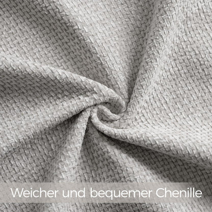 2x Kissenbezug 30x50 Hellgrau Chenille - Weiche Dekokissen