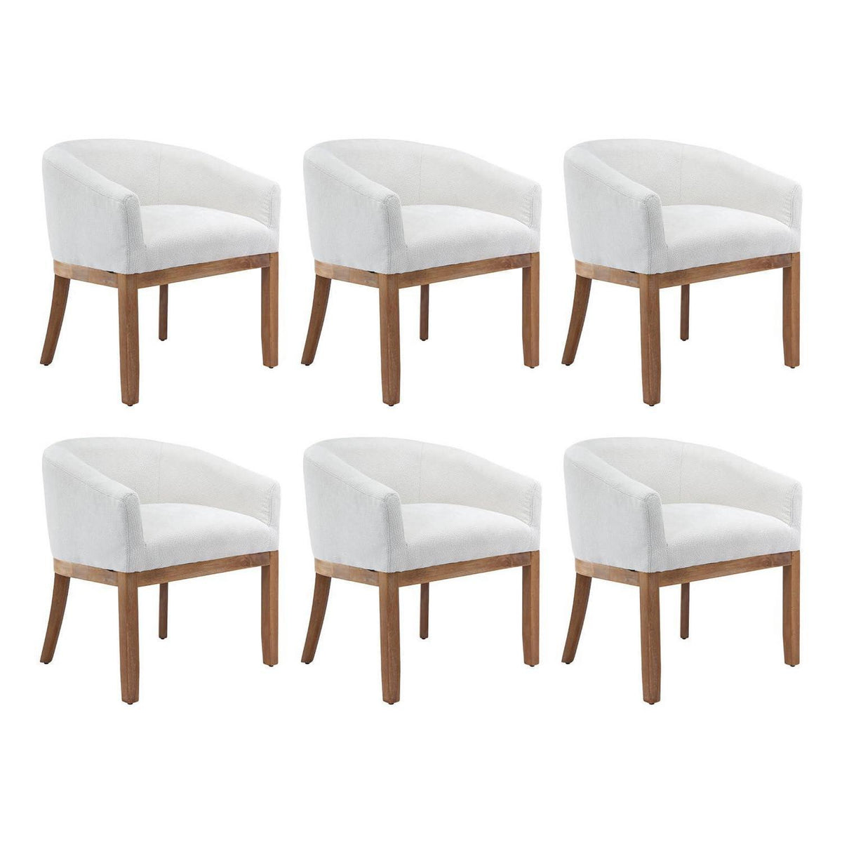 Esszimmerstühle 6er Set mit Armlehnen, Beige Leinenstoff