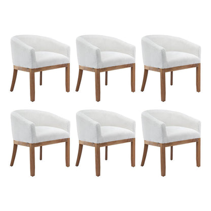 Esszimmerstühle 6er Set mit Armlehnen, Beige Leinenstoff