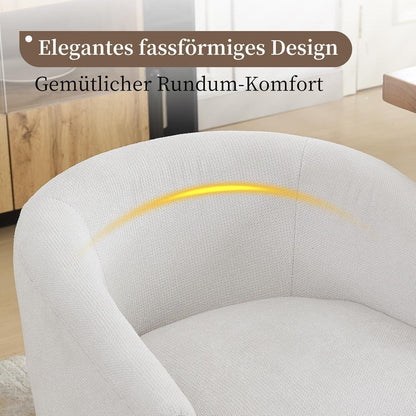 Esszimmerstühle 6er Set mit Armlehnen, Beige Leinenstoff