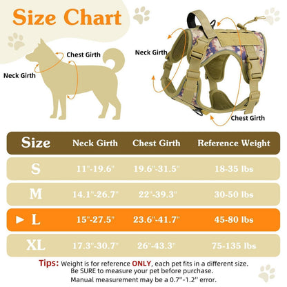 Taktisches Hundegeschirr für Training, Jagd & Outdoor – Größe L
