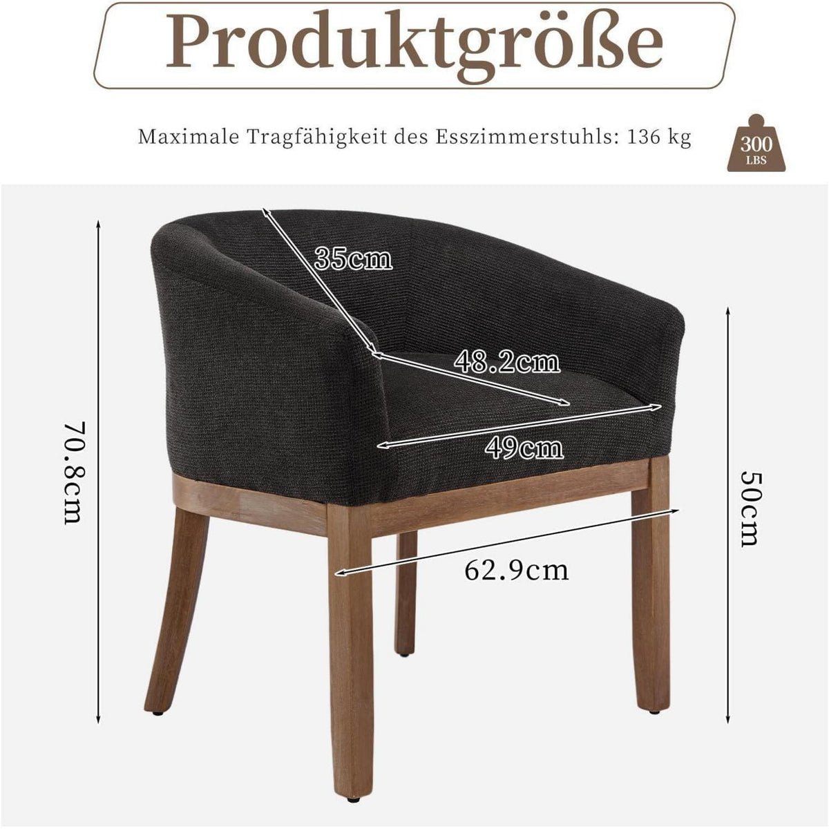 Esszimmerstühle 6er Set mit Armlehnen, Mid Century Design