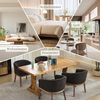 Esszimmerstühle 6er Set mit Armlehnen, Mid Century Design