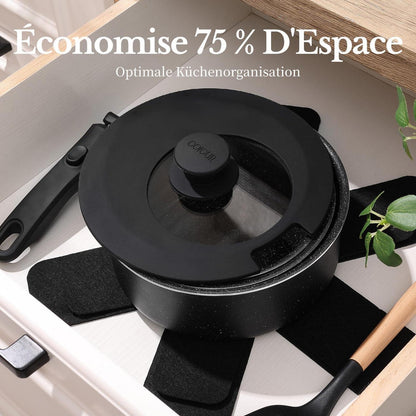 Keramik Topfset Induktion 16/18/20cm – 7-teilig mit Griff