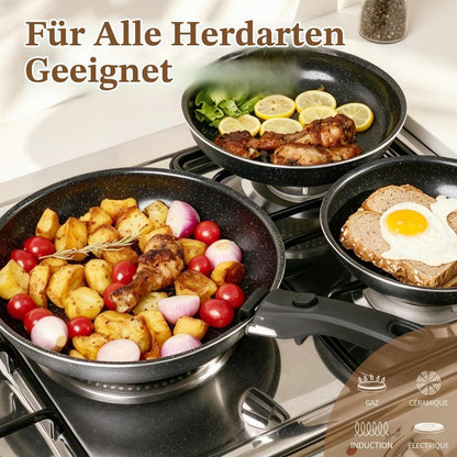7-teiliges Keramik Pfannenset mit Abnehmbarem Griff