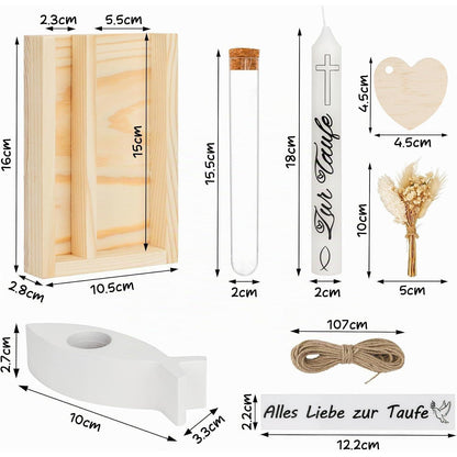 Taufgeschenk Set Mädchen & Junge mit Kerze & Geldgeschenk