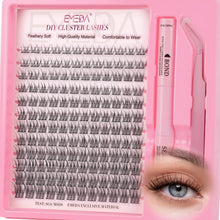 Natürliche Wimpern-Cluster Set mit Bond, Seal & Pinzette