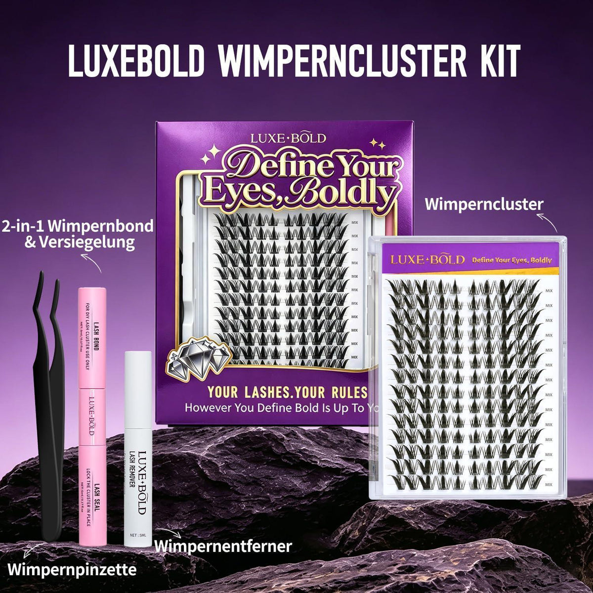 Fox Eye Wimpern Cluster Set – Wispy & Stachelig DIY