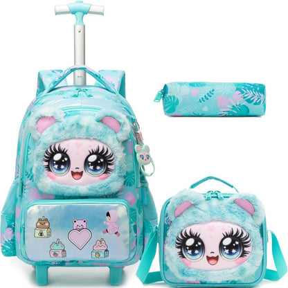 Schulrucksack Trolley Mädchen B-Grün – Ergonomischer Schulranzen mit Rollen