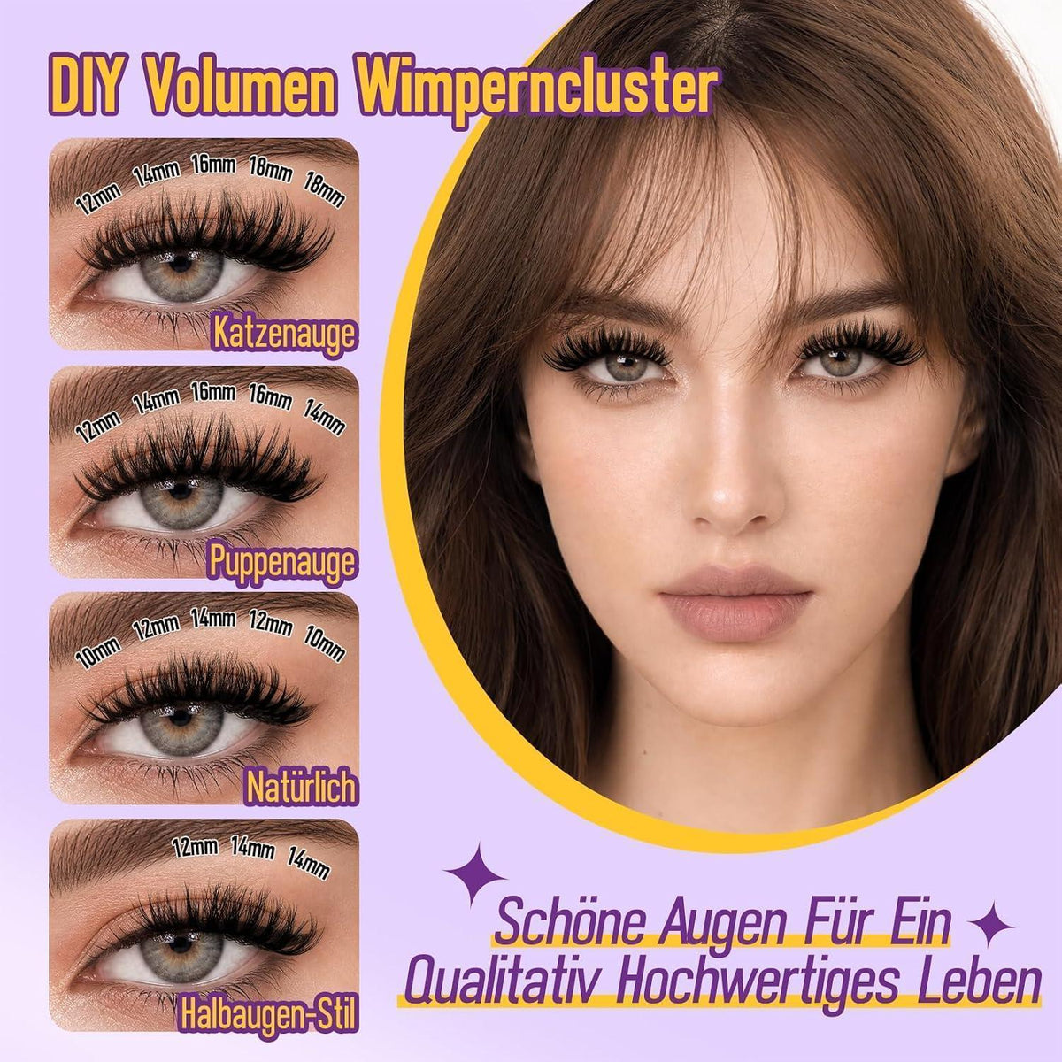 Volume Cluster Lashes Set – 126 Stück für Voluminöse Wimpern
