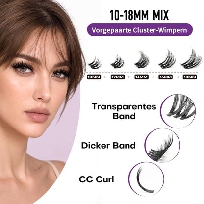 Volume Cluster Lashes Set – 126 Stück für Voluminöse Wimpern