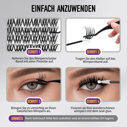 Volume Cluster Lashes Set – 126 Stück für Voluminöse Wimpern
