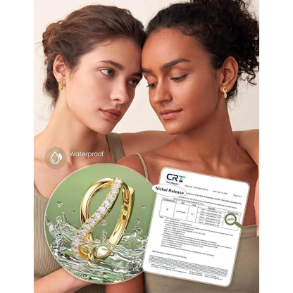Silber 925 Creolen Infinity CZ – Große, leichte Damen Ohrringe