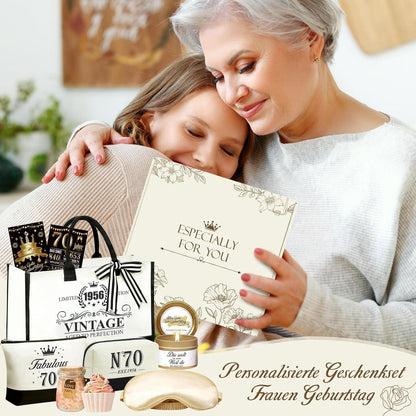 70. Geburtstag Geschenk für Frau – Vintage 1956 Set mit Kerze