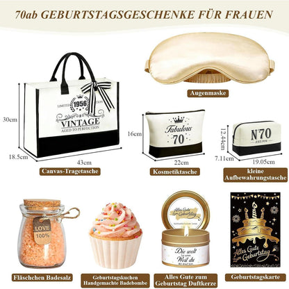 70. Geburtstag Geschenk für Frau – Vintage 1956 Set mit Kerze