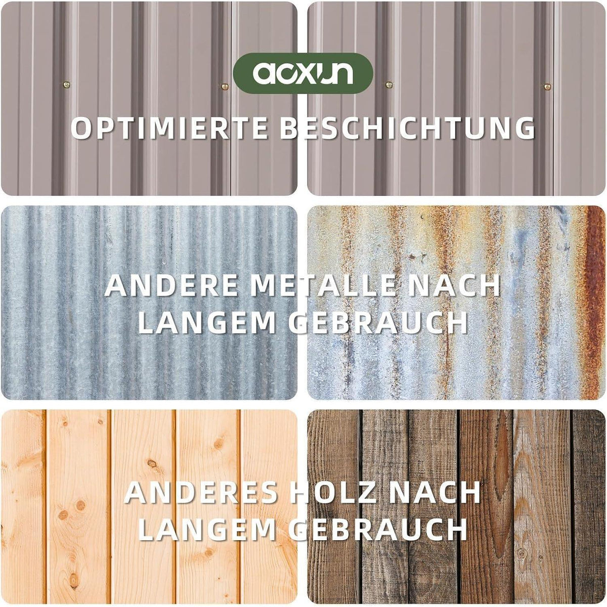 Großer Metall-Gartenschuppen 8x6ft mit Doppeltür & Satteldach